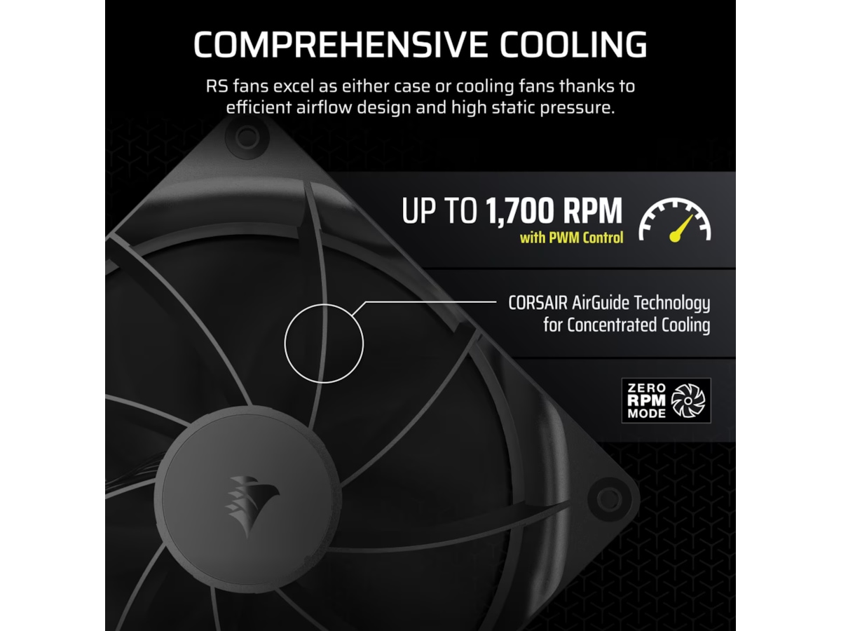 Corsair RS140 Vifte 2pk (sort) Vifter