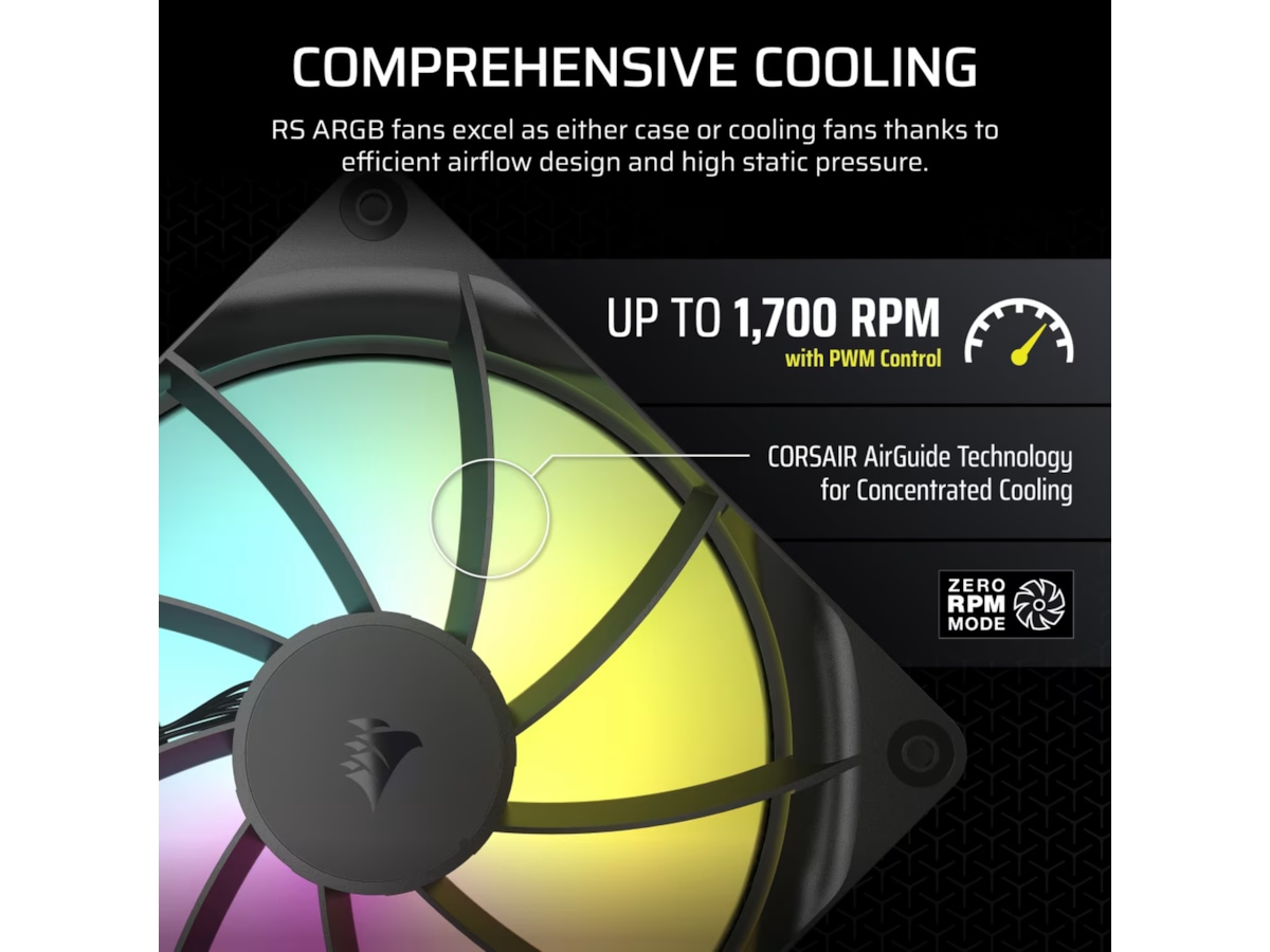 Corsair RS140 ARGB Vifte (sort) Vifter