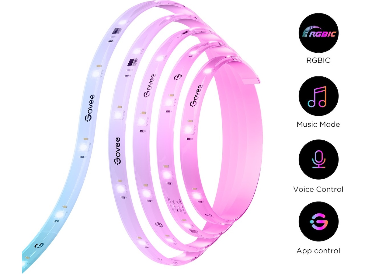 Govee RGBIC LED Lightstrip - 5 meter Led strips & underholdning