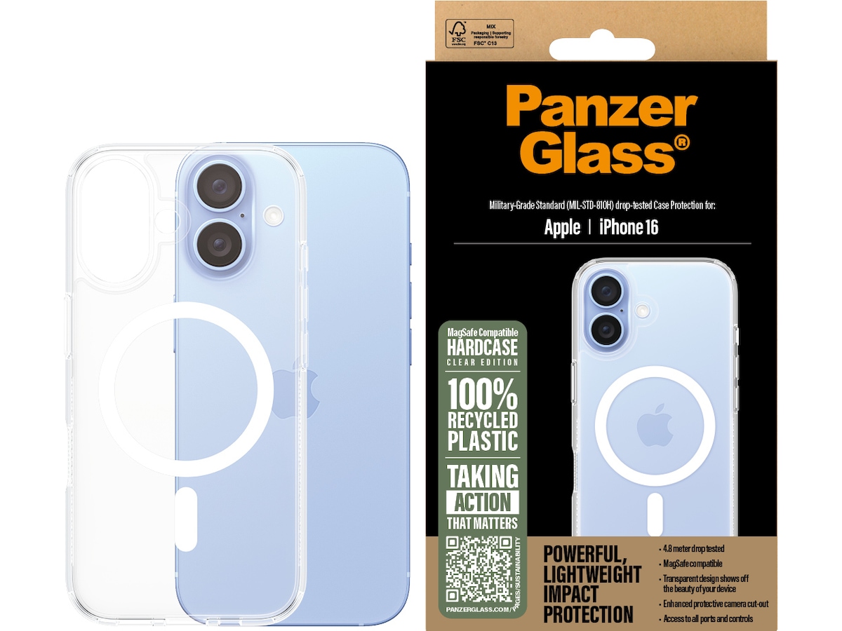 PanzerGlass iPhone 16 HardCase deksel (gjennomsiktig) Mobildeksel