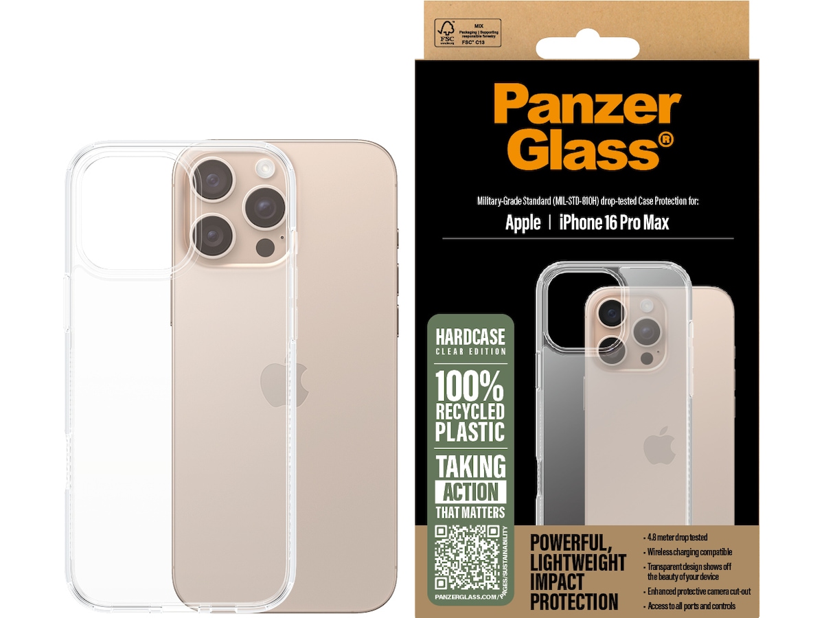 PanzerGlass iPhone 16 Pro Max HardCase deksel (gjennomsiktig) Mobildeksel