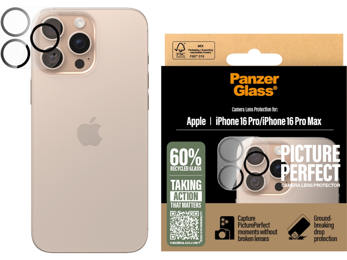 PanzerGlass iPhone 16 Pro / Pro Max PicturePerfect Linsebeskytter Skjermbeskytter
