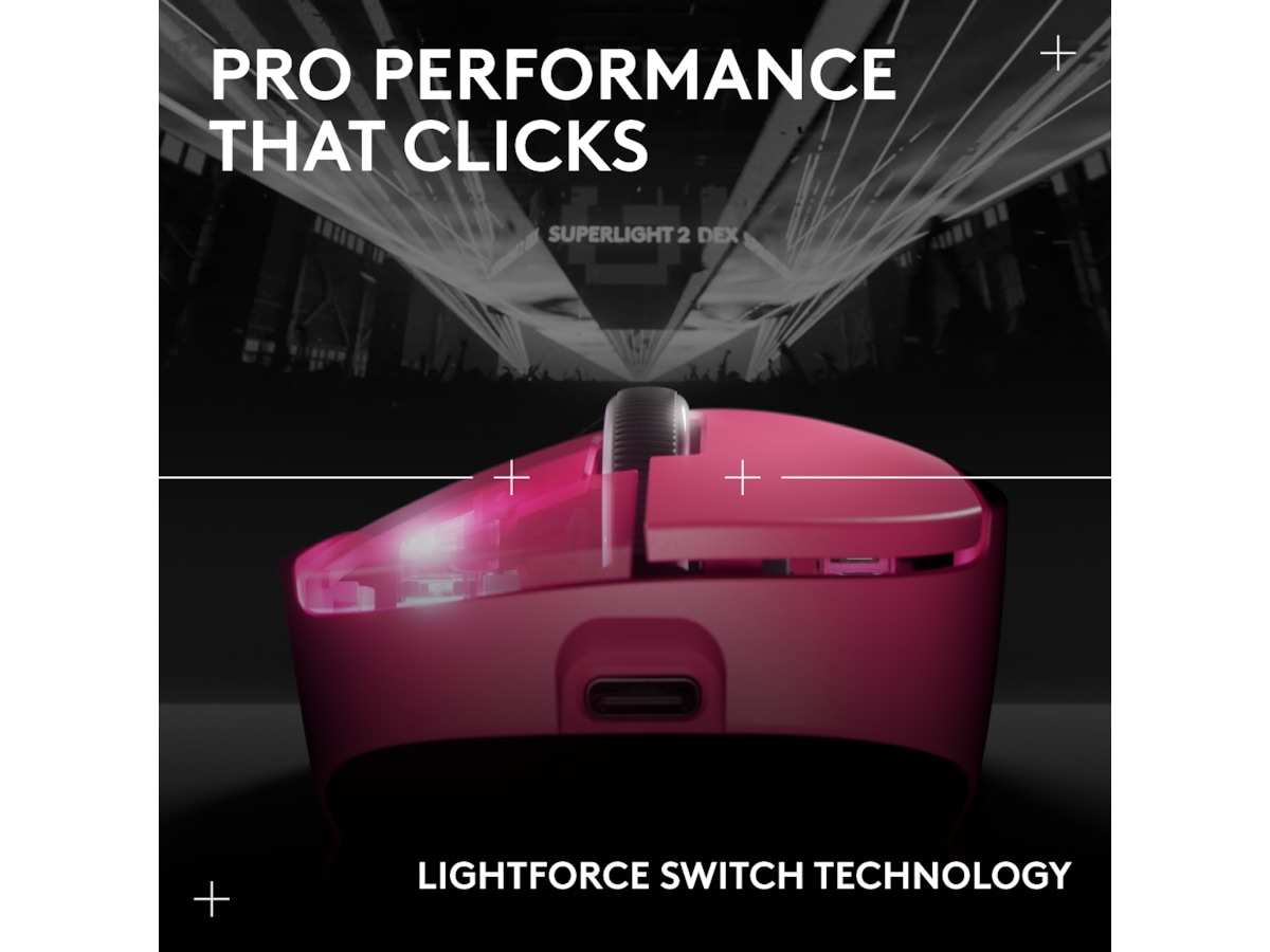 Logitech G Pro X Superlight 2 DEX trådløs gamingmus (rosa) Gamingmus