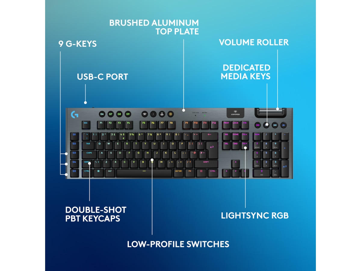 Logitech G915 X Lightspeed Trådløst Gamingtastatur (sort) Gamingtastatur