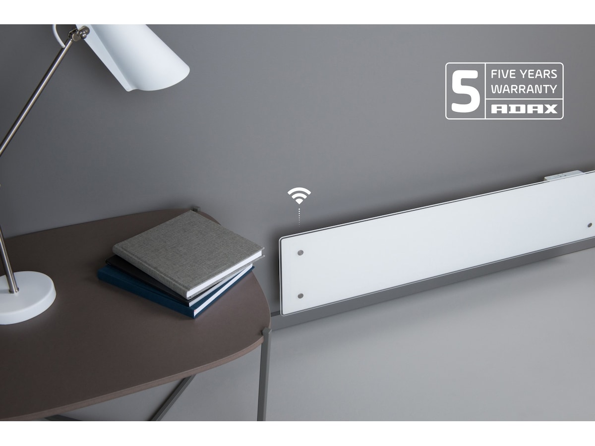 Adax Clea L WiFi panelovn glass lav 1000W (hvit) Panelovner