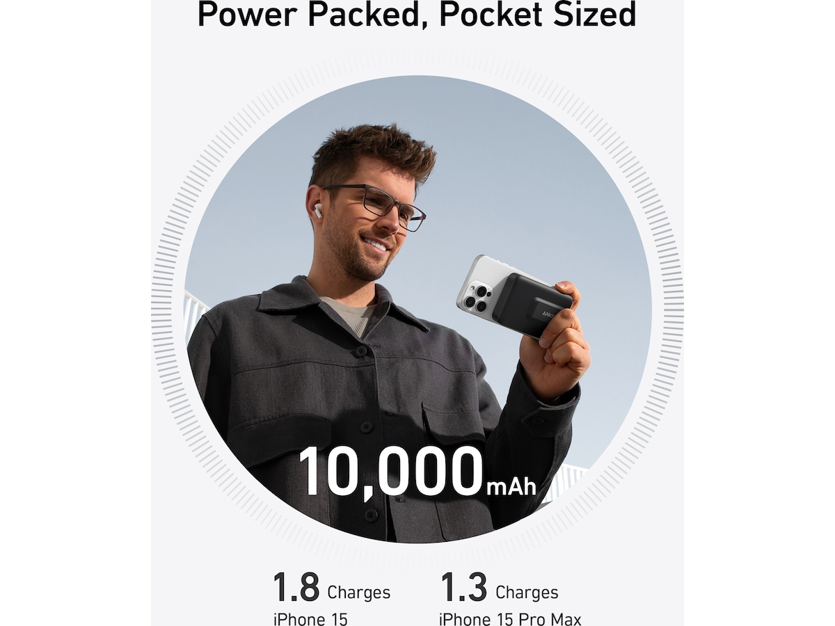 Anker MagGo Powerbank 10000mAh (sort) Powerbank