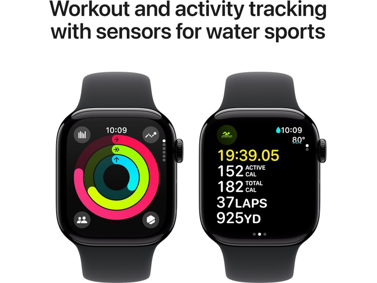 Apple Watch Series 10 GPS 42mm Aluminium (gagatsvart) Smartklokker