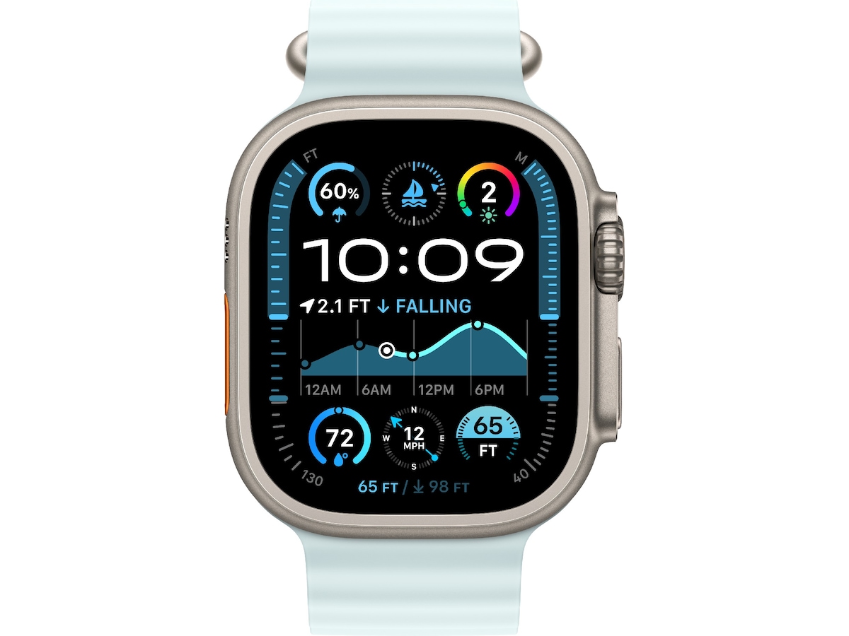 Apple Watch 49mm Natural Titanium Ocean Band Extension (ice blue) Reim