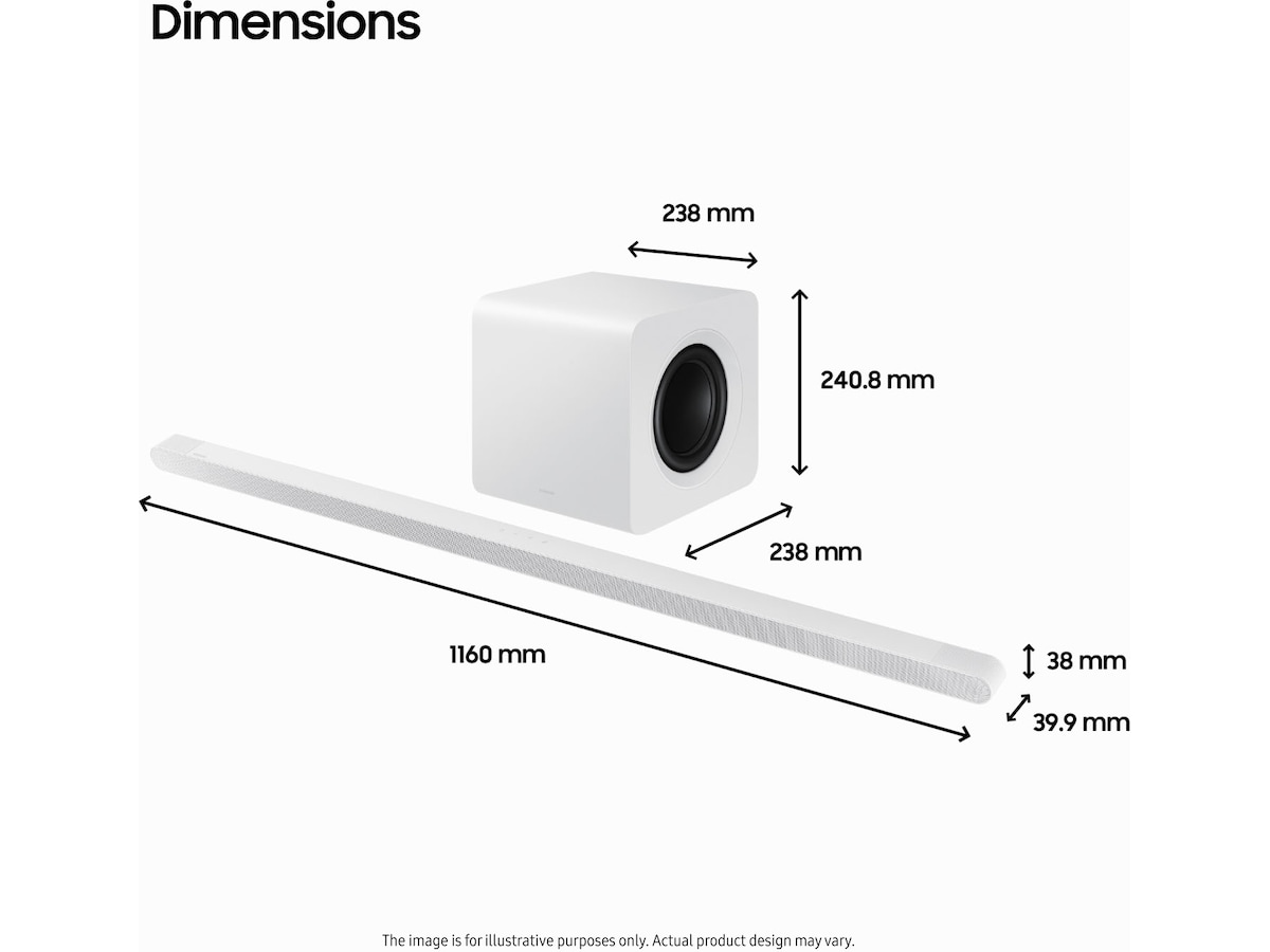 Samsung HW-S811D soundbar med subwoofer (hvit) -B-Grade Demo DVD/Hi-Fi/stereo