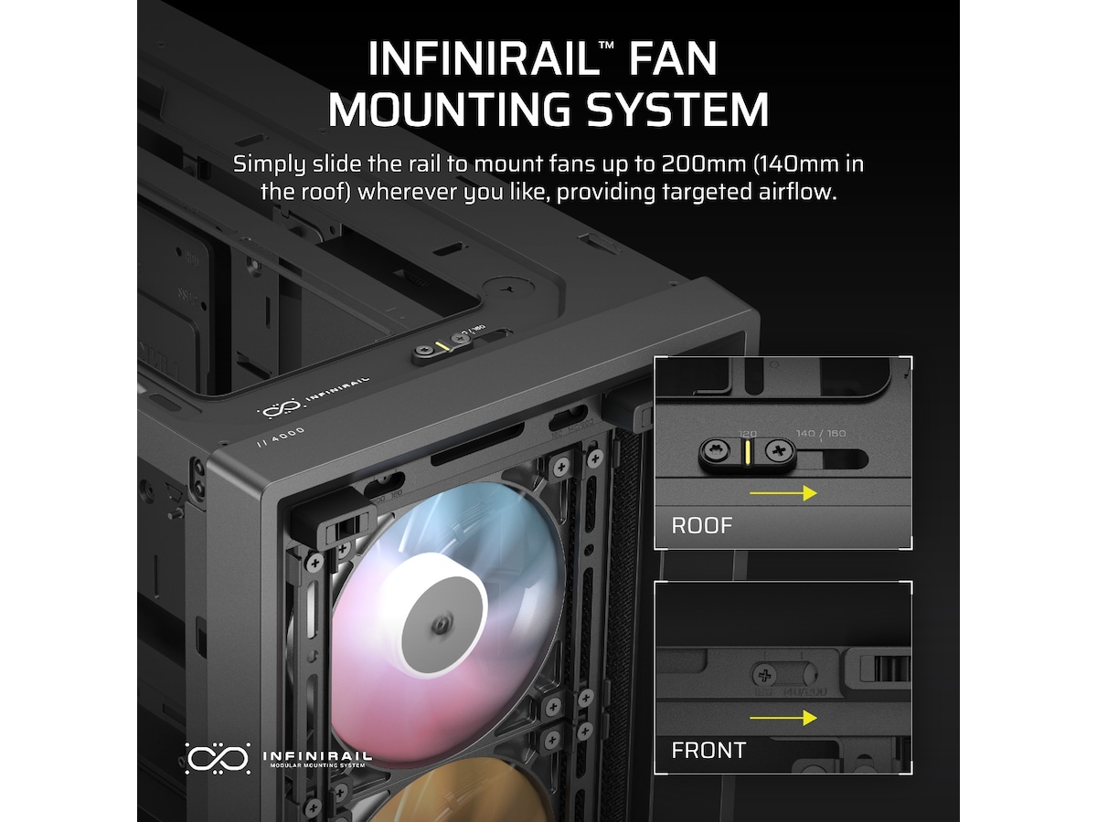 Corsair FRAME 4000D ARGB Mid-Tower (sort) Midi tower