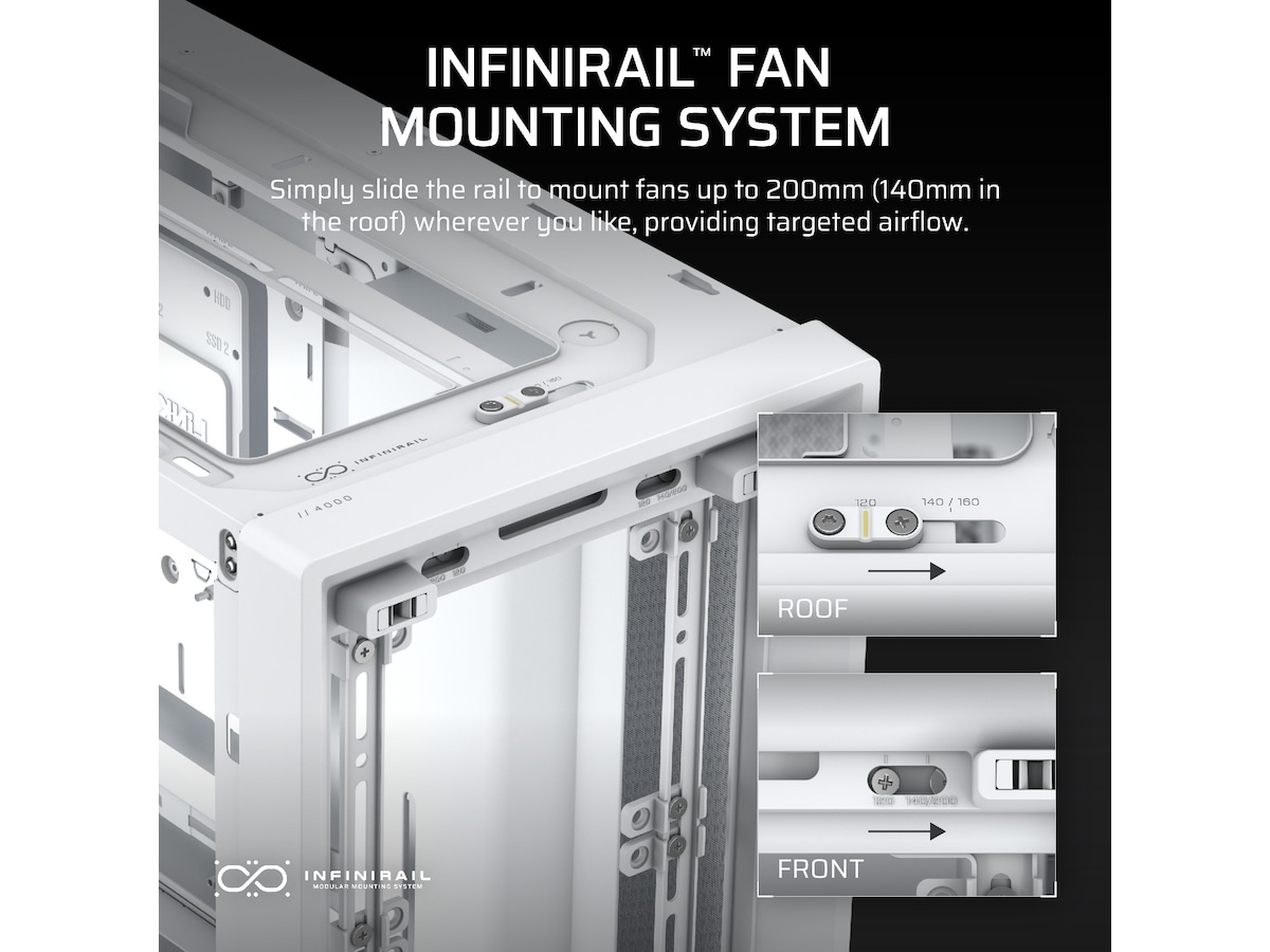 Corsair FRAME 4000D Mid-Tower (hvit) Midi tower