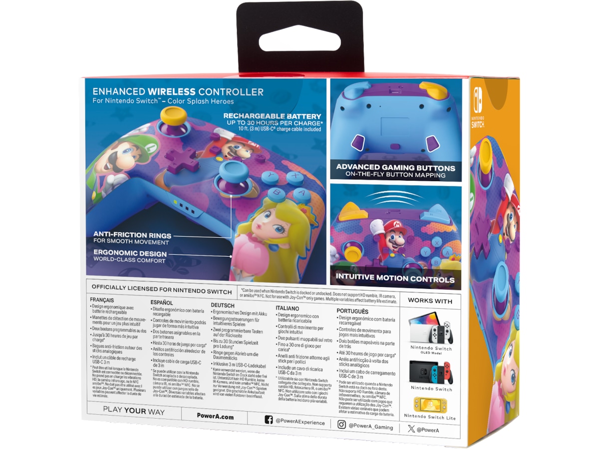 PowerA Enhanced Wireless kontroller Color Splash Heroes Tilbehør til spillkonsoller