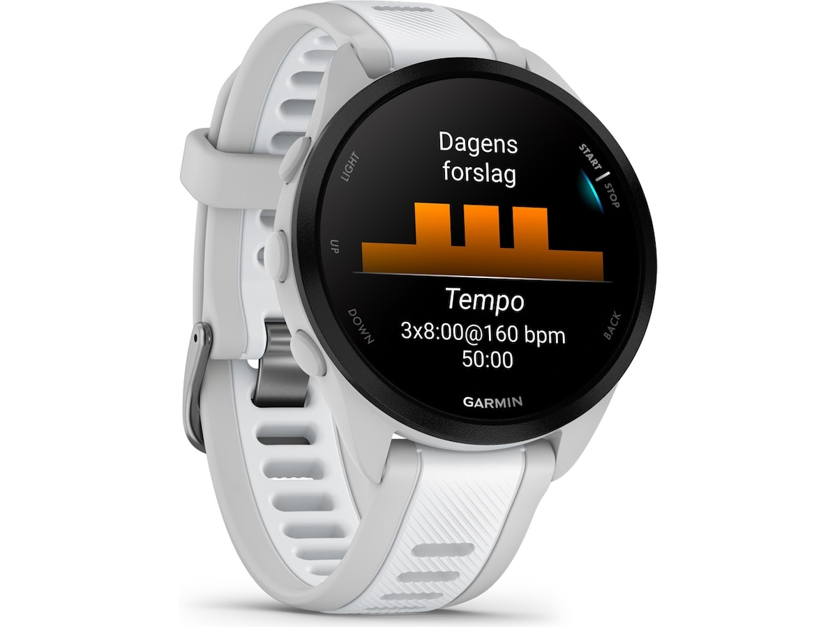 Garmin Forerunner 165 Music 43mm GPS (tåkegrå/whiteshone) Smartklokker