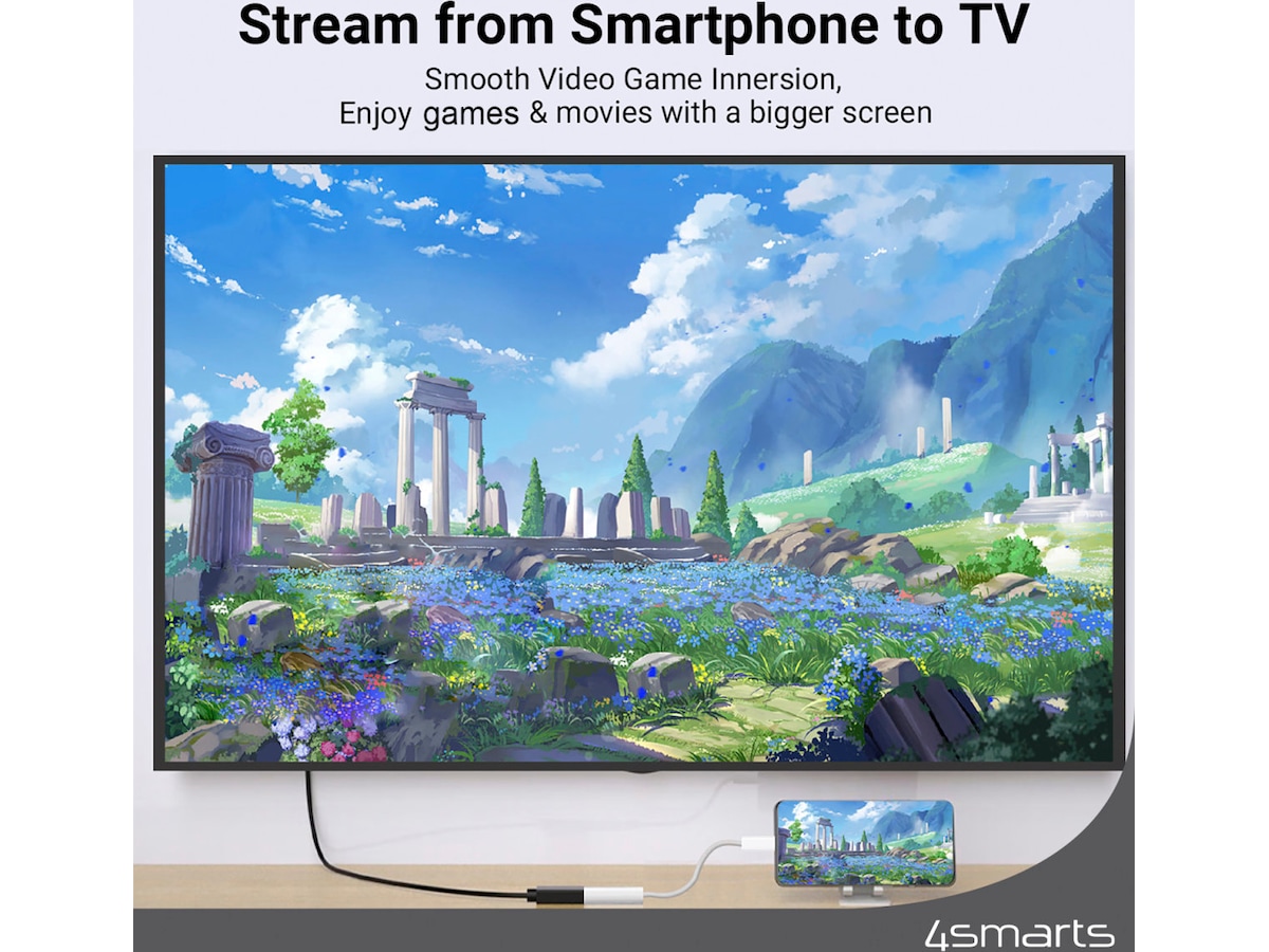 4smarts USB-C til HDMI adapter 15cm (hvit) Kabeladaptere & overganger