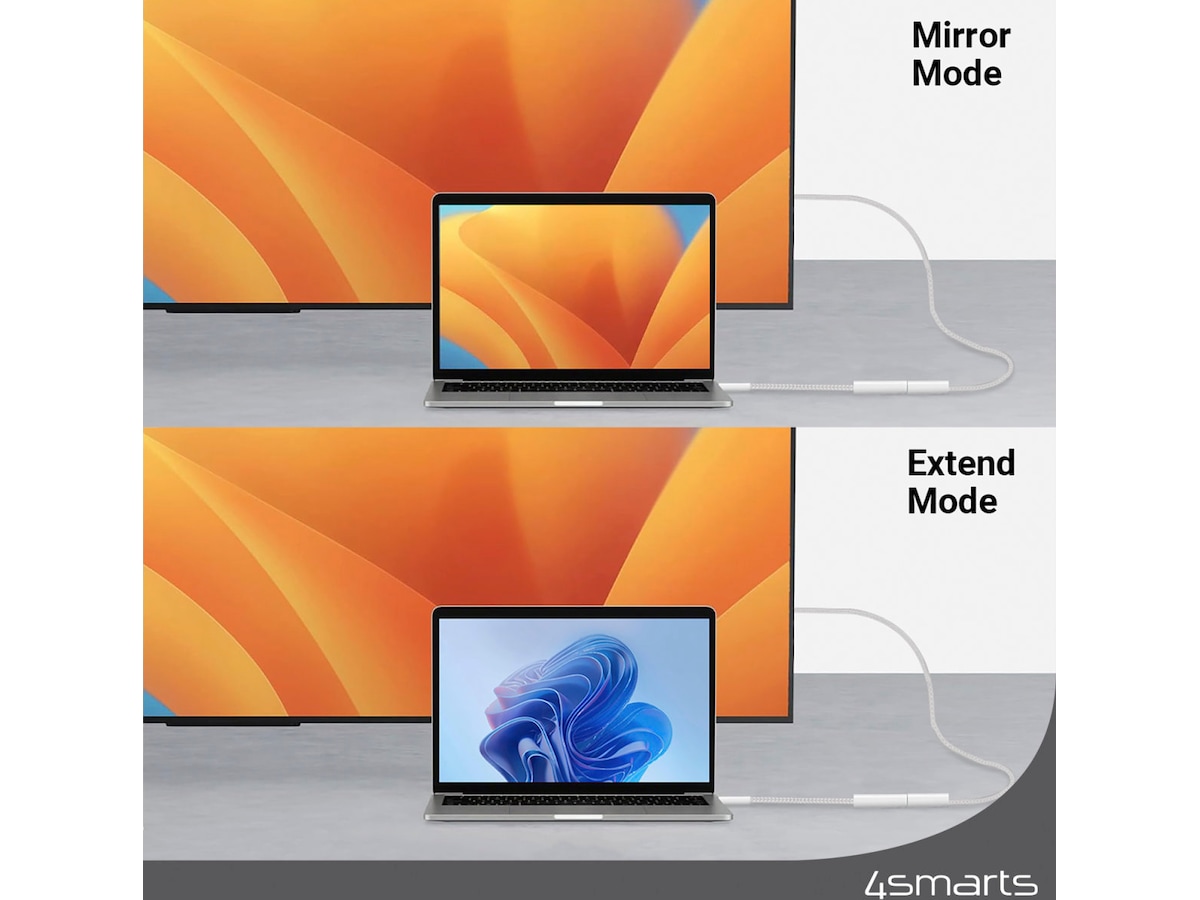 4smarts USB-C til HDMI adapter 15cm (hvit) Kabeladaptere & overganger