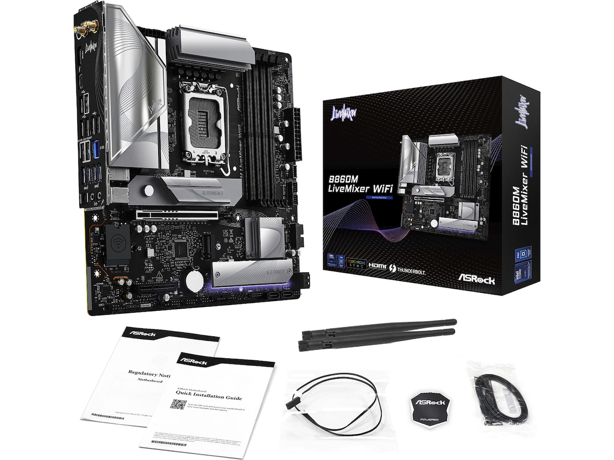 ASRock B860M LiveMixer WiFi Hovedkort Intel Socket