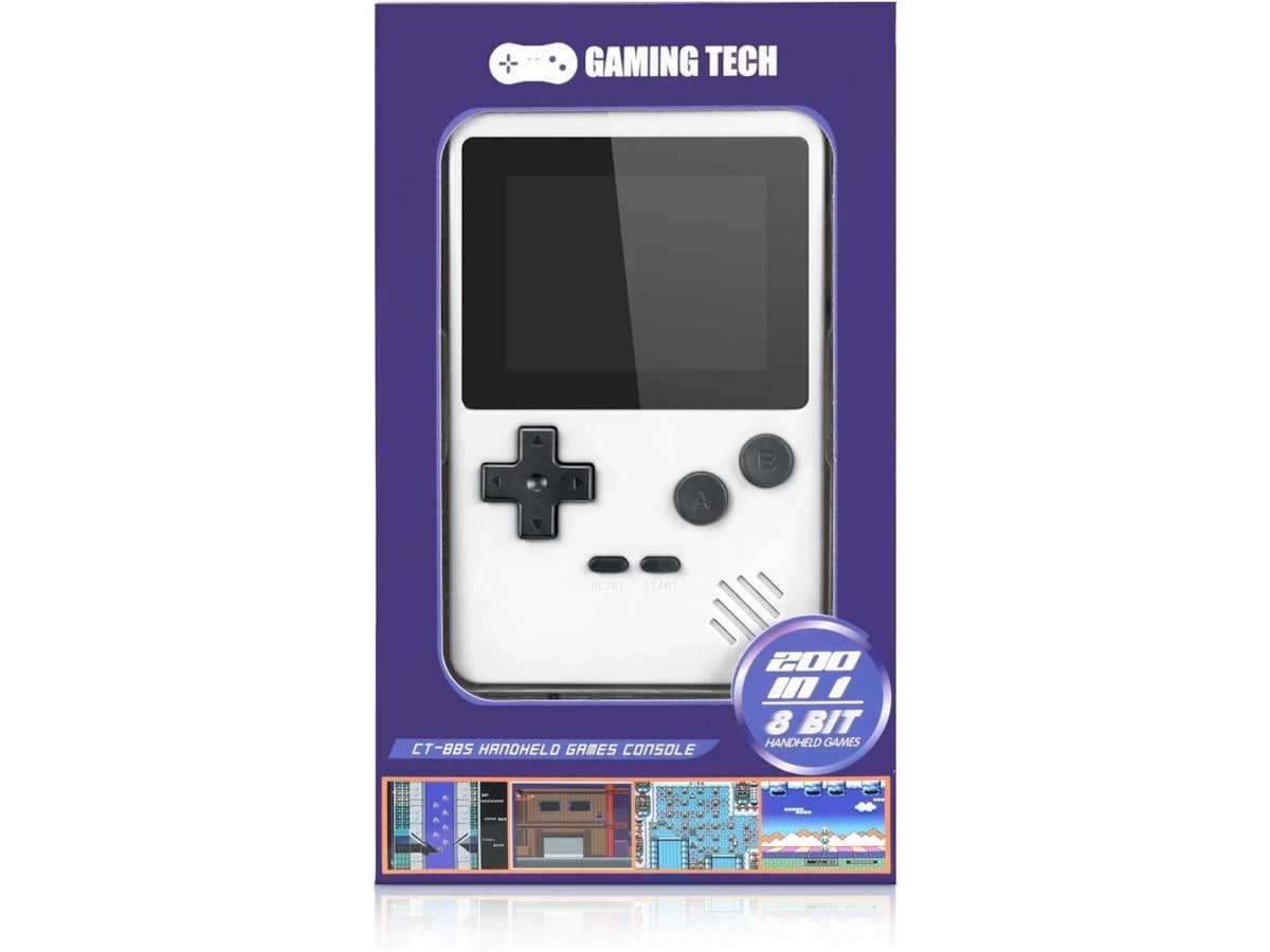 Gaming Tech CT-885 8-bit portabel spillkonsoll (hvit) Håndholdte spillkonsoller