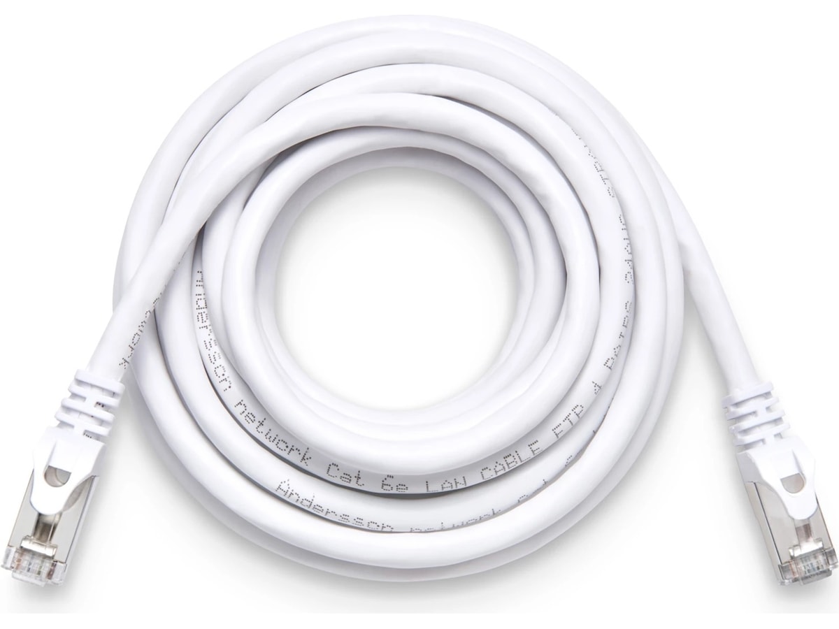 Nettverkskabel CAT6e 10m (hvit) Nettverkskabler