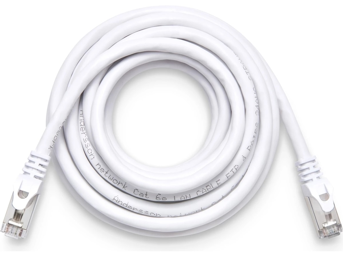 Andersson Nettverkskabel Cat6a 3m (hvit) Nettverkskabler