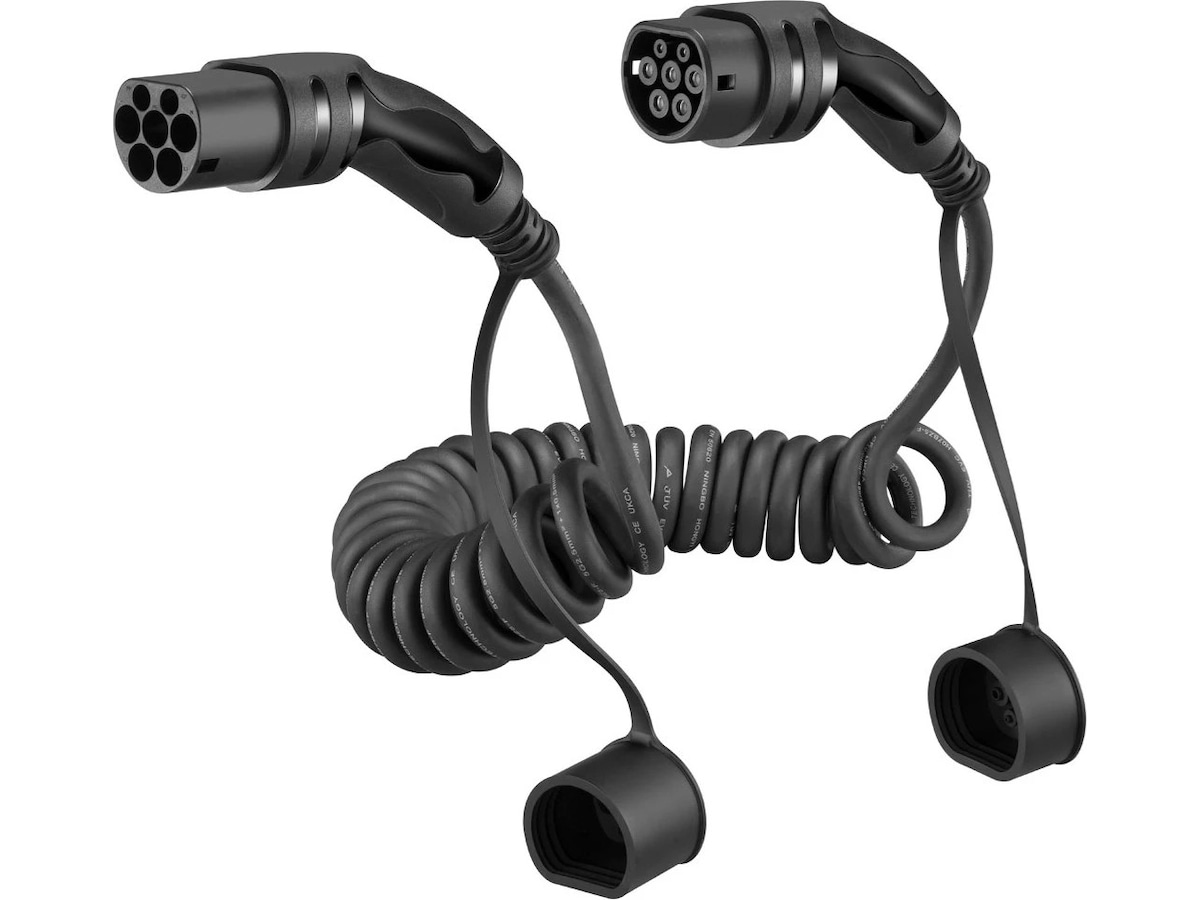 EV-Charge 2500 ladekabel spiral 11 kW 7 m Ladekabler til elbil