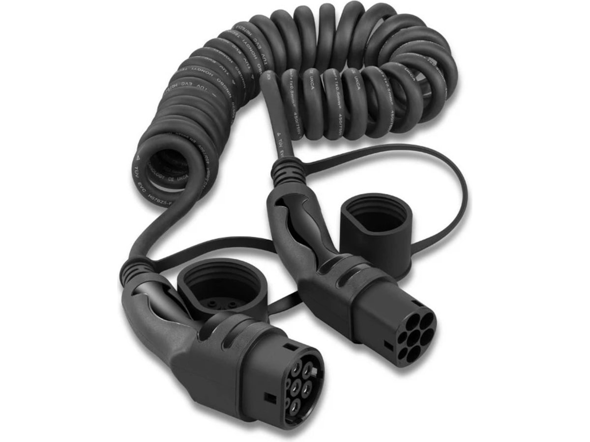EV-Charge 2500 ladekabel spiral 11 kW 7 m Ladekabler til elbil