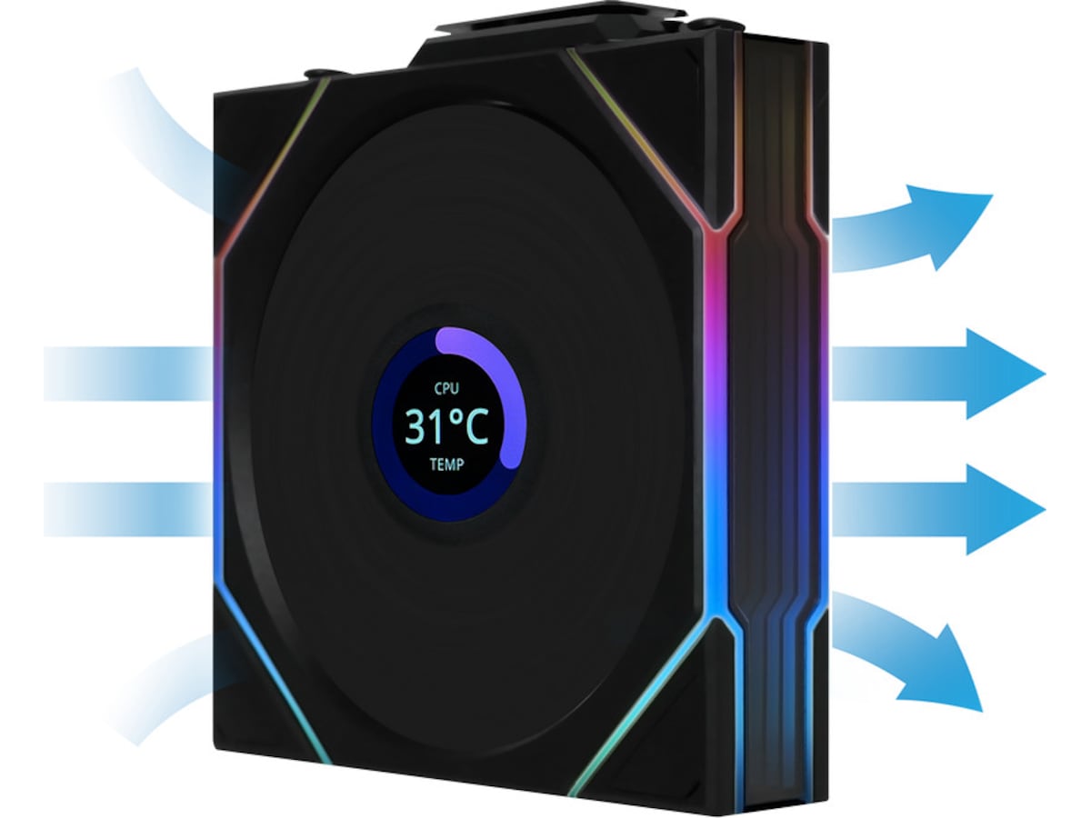 Lian Li UNI FAN TL Wireless LCD (sort) Vifter