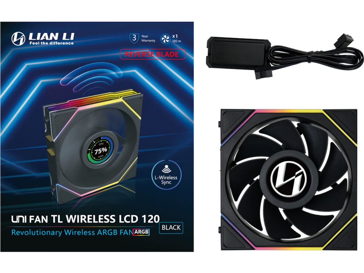 Lian Li UNI FAN TL Wireless LCD (sort) Vifter