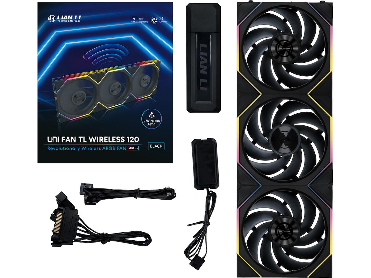 Lian Li UNI FAN TL Wireless 3pk (sort) Vifter