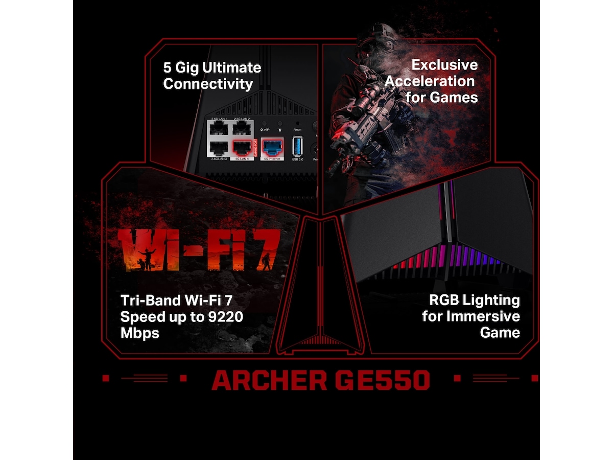 TP-Link Archer GE550 WiFi 7 gaming router Routere