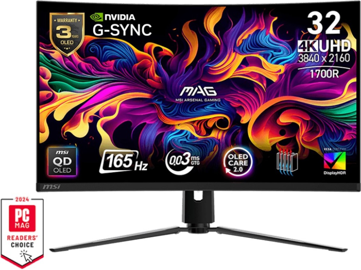 MSI 32" 4K curved gamingskjerm MAG 321CUP QD-OLED Gamingskjermer