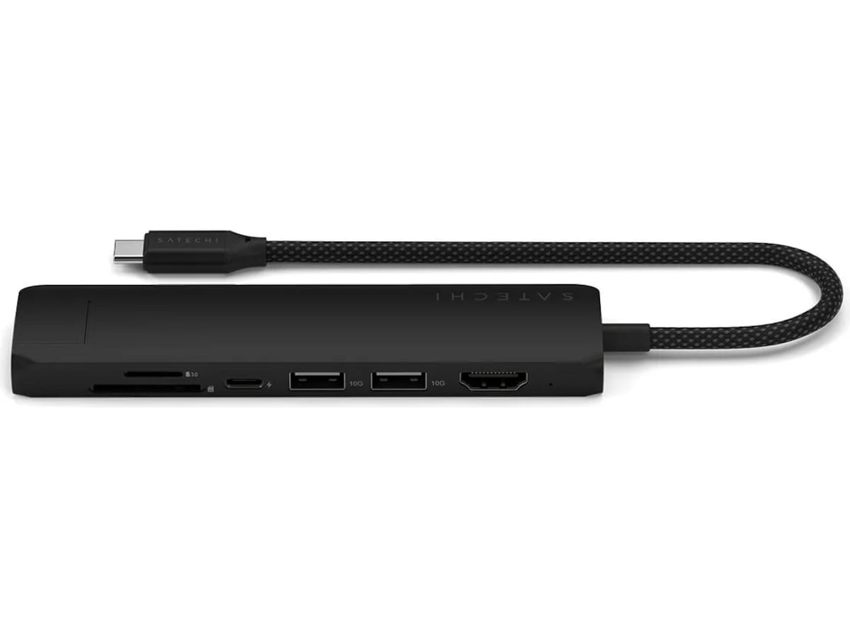 Satechi 7-i-1 Slim Multiport docking (sort) Dockingstasjon & USB-HUB