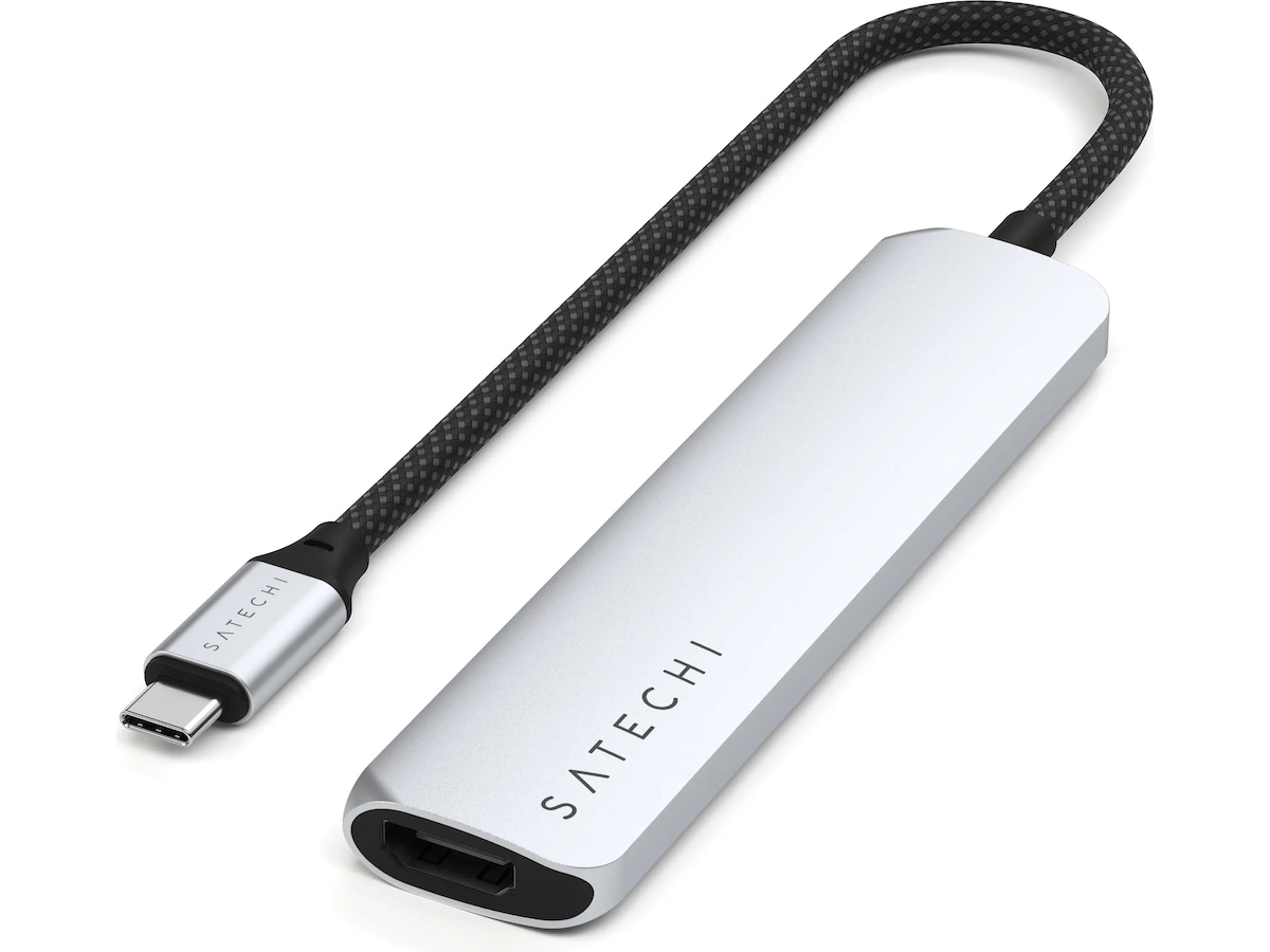Satechi 6-i-1 Slim Multiport docking (sølv) Dockingstasjon & USB-HUB
