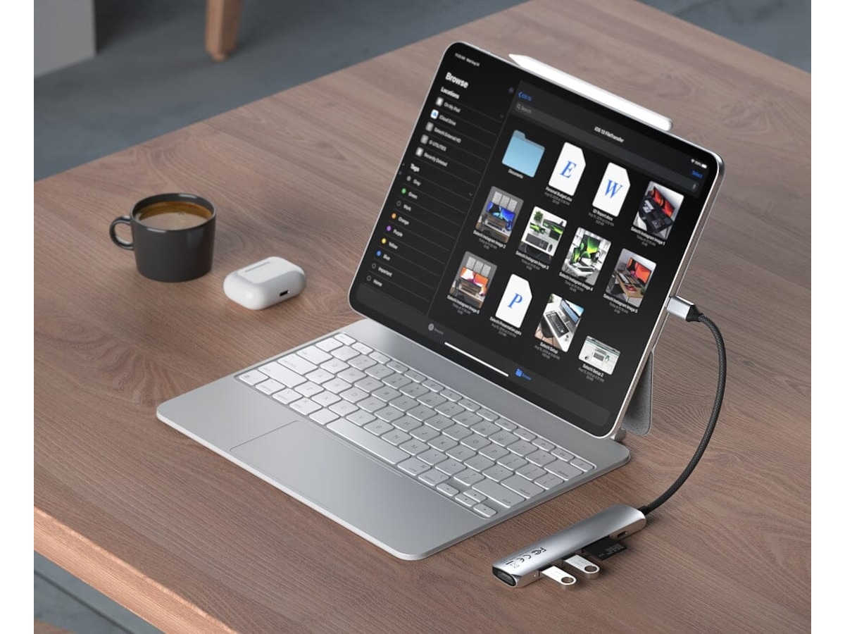 Satechi 6-i-1 Slim Multiport docking (sølv) Dockingstasjon & USB-HUB