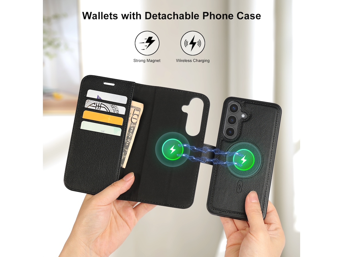 iiglo Galaxy S24 2-i-1 Lommebokdeksel (sort) Mobildeksel