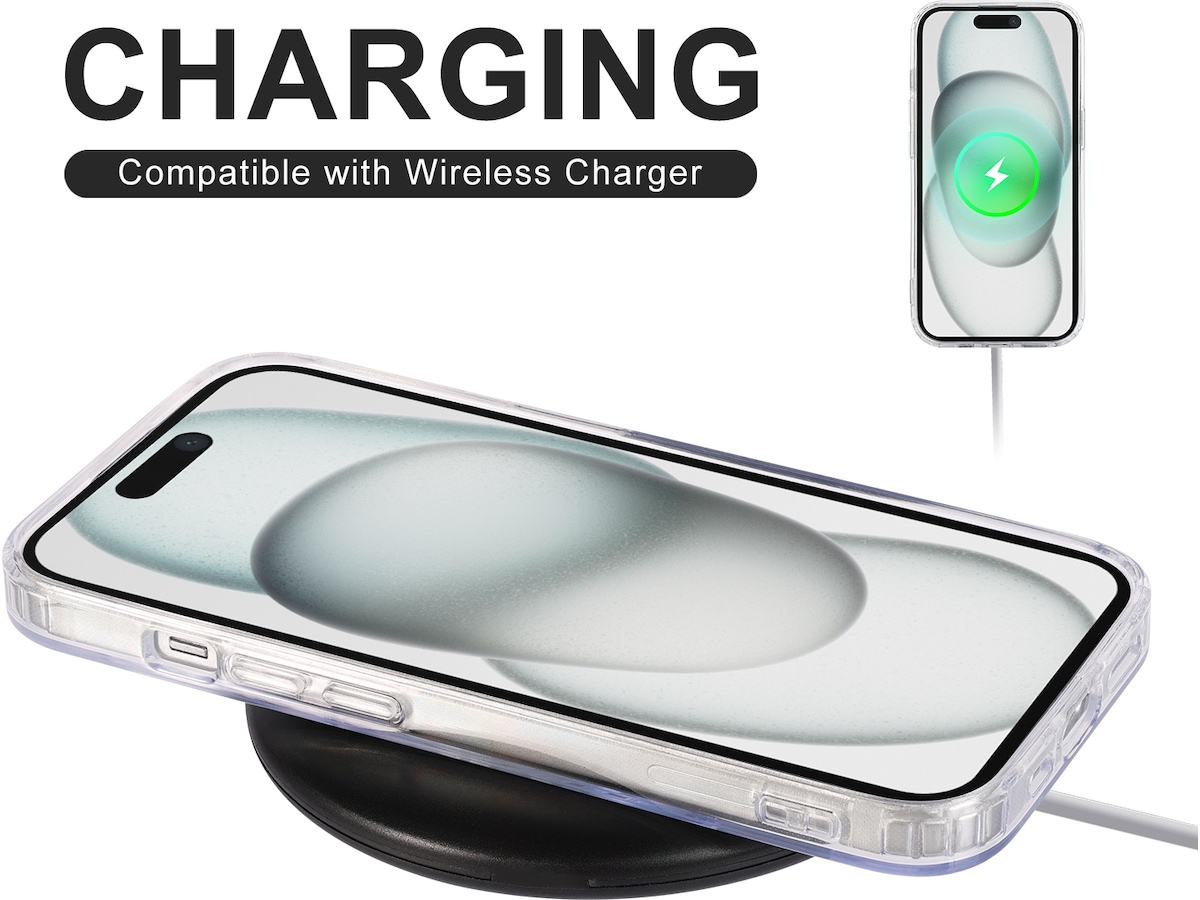 iiglo iPhone 15 Magnetic Silikondeksel (gjennomsiktig) Mobildeksel