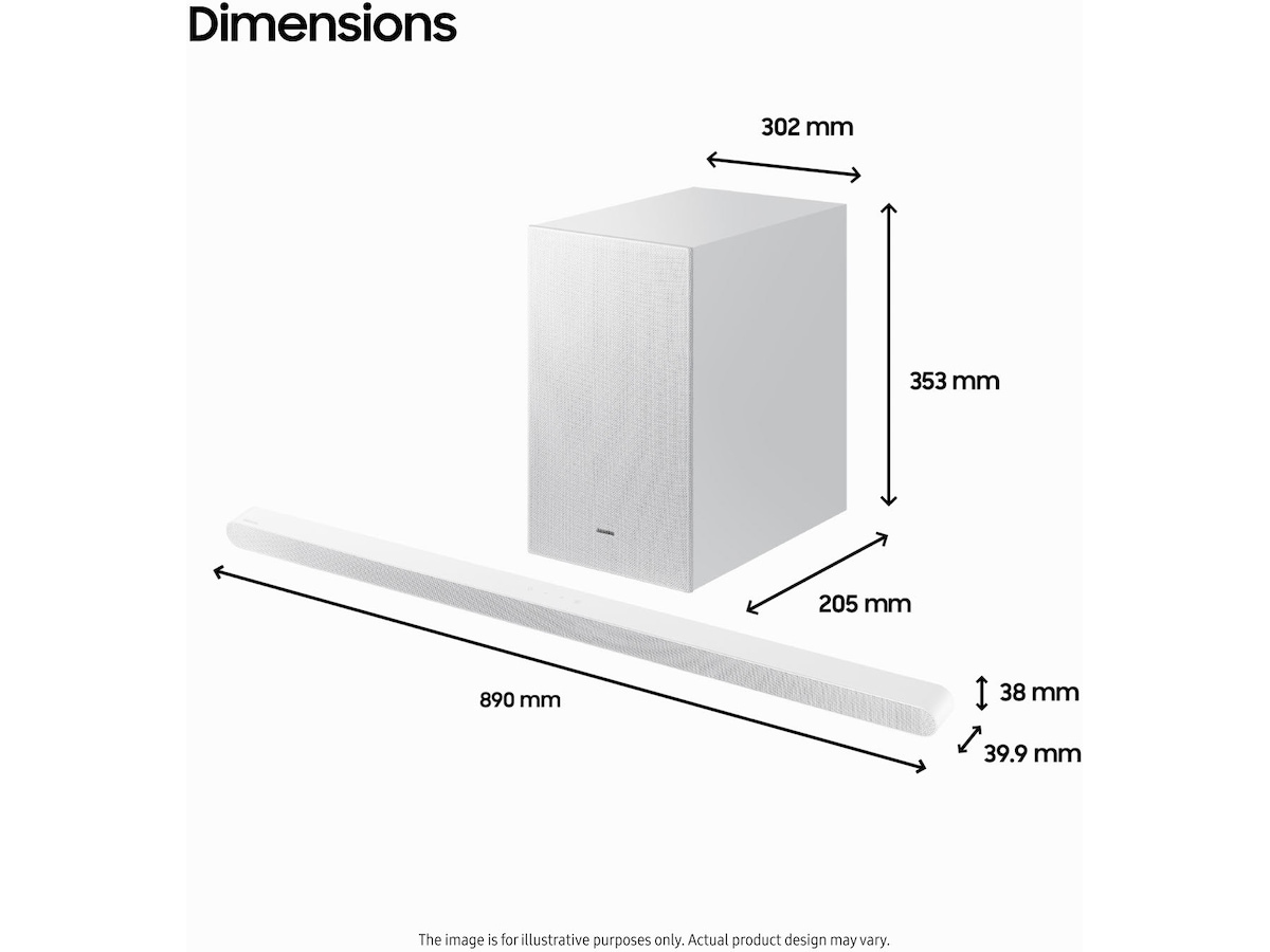 Samsung HW-S711D soundbar med subwoofer (hvit) -B-Grade Demo DVD/Hi-Fi/stereo