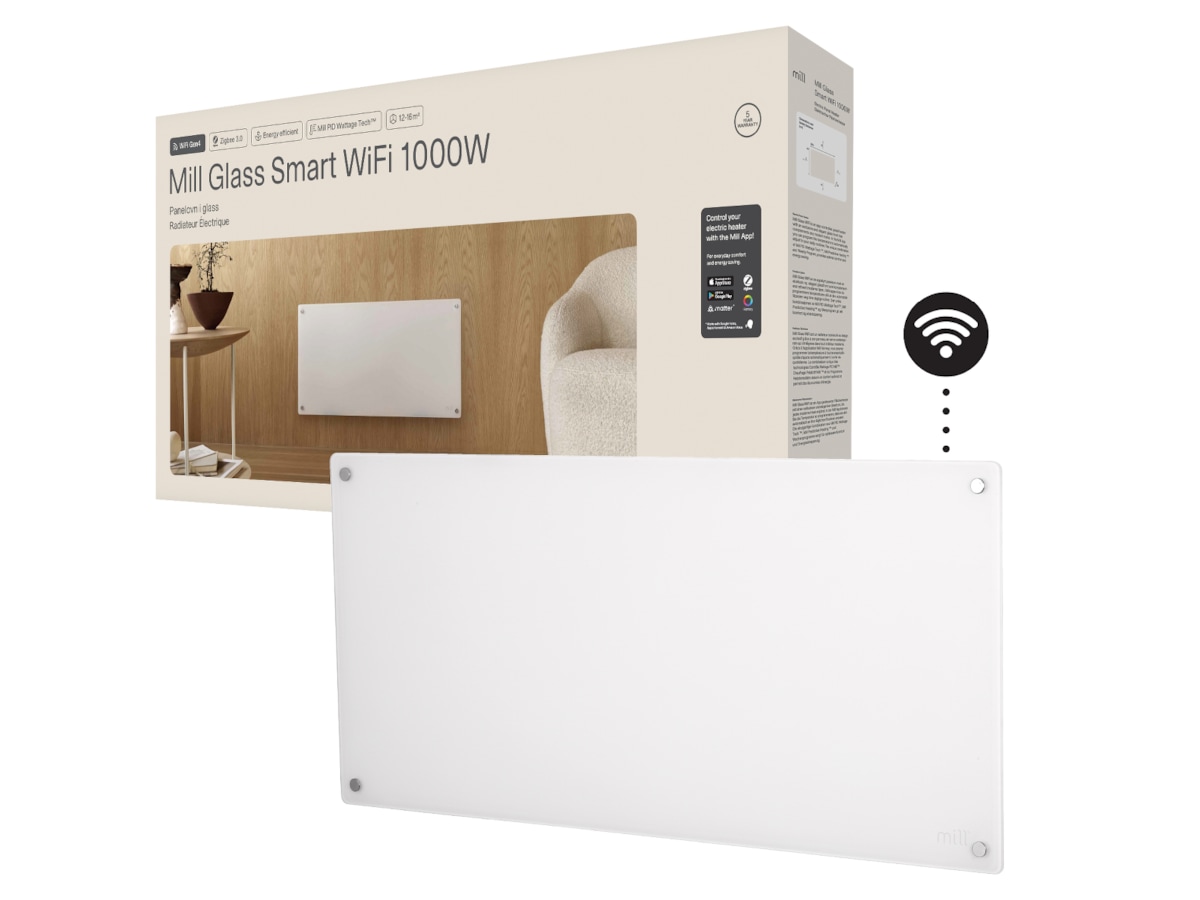 Mill Glass Smart WiFi Gen 4 panelovn 1000W Panelovner