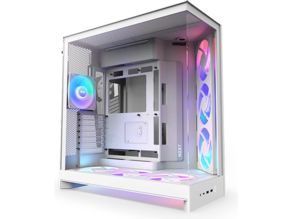 NZXT H9 Flow RGB+ Mid Tower (hvit) Midi tower