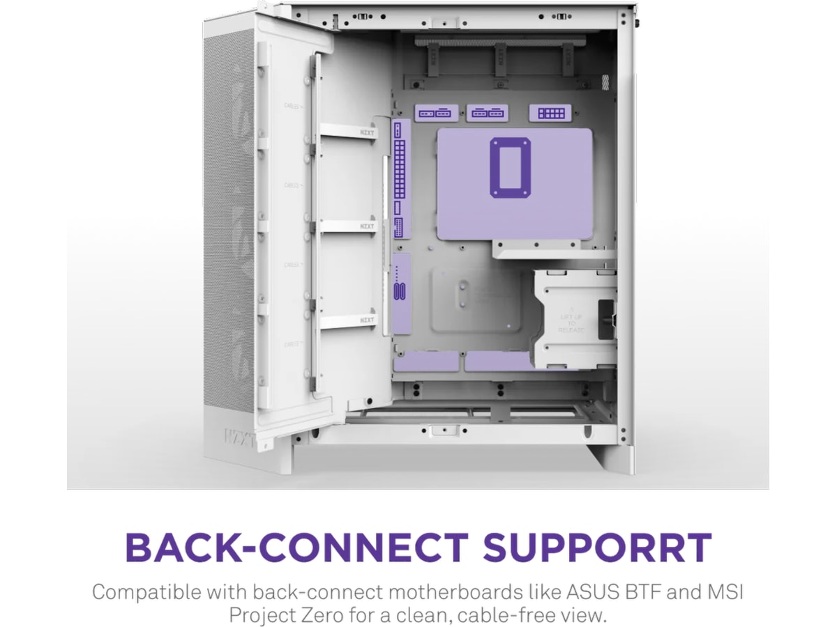 NZXT H9 Flow RGB+ Mid Tower (hvit) Midi tower