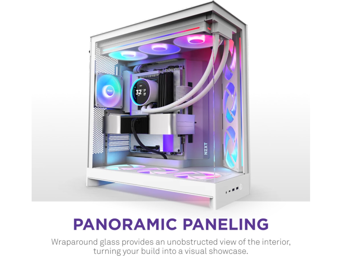 NZXT H9 Flow RGB+ Mid Tower (hvit) Midi tower