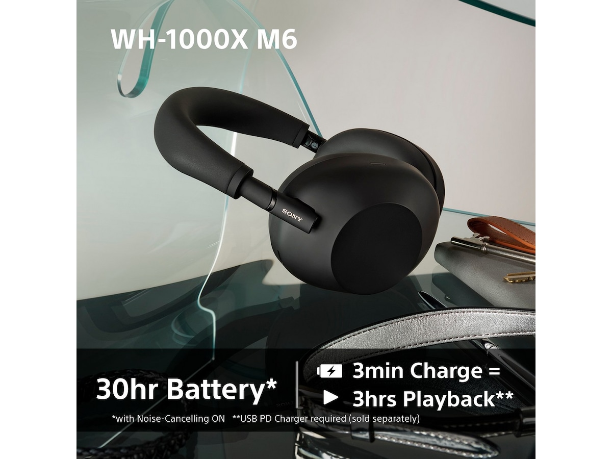Sony WH-1000XM6 trådløse hodetelefoner, Over-Ear (sort) Hodetelefoner