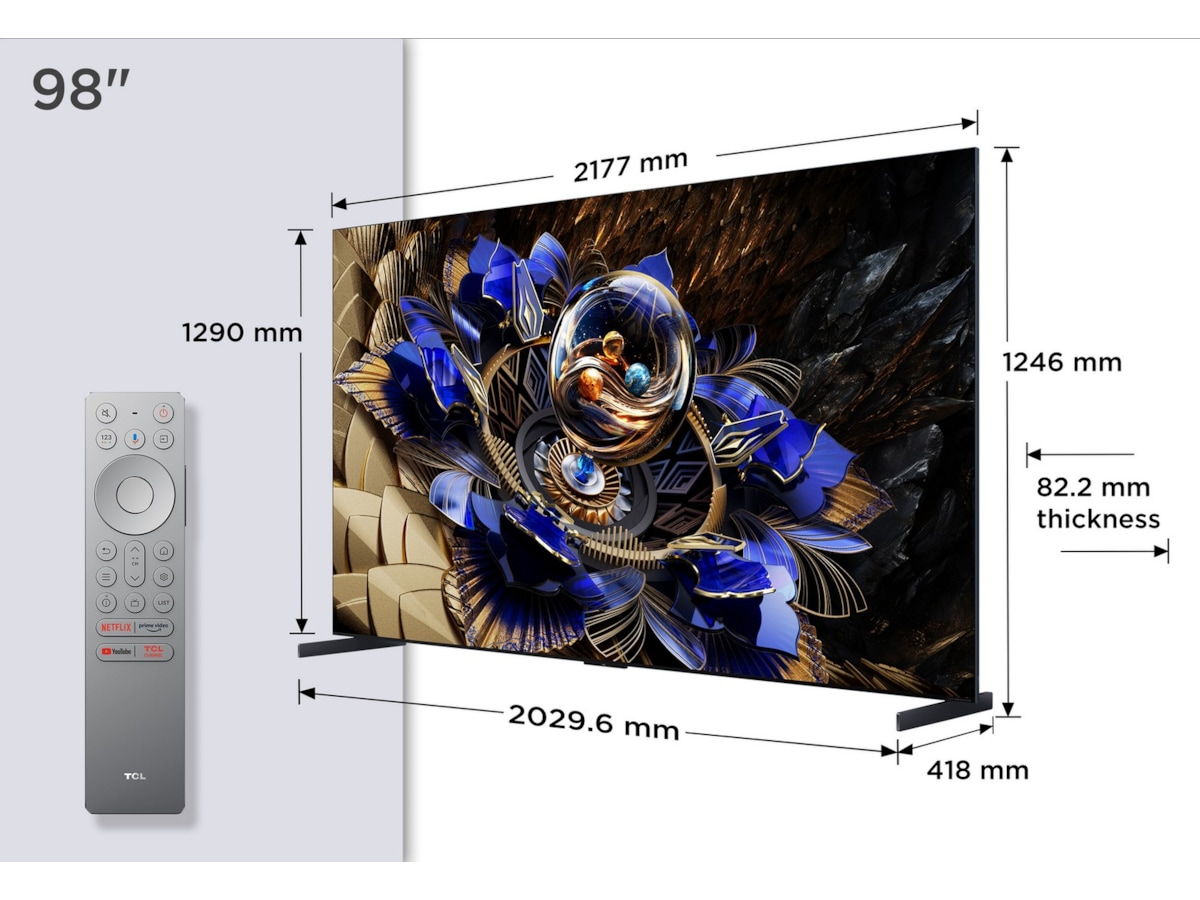 TCL 98" X11K Premium 4K QD-Mini LED Google TV Over 80 tommer TV