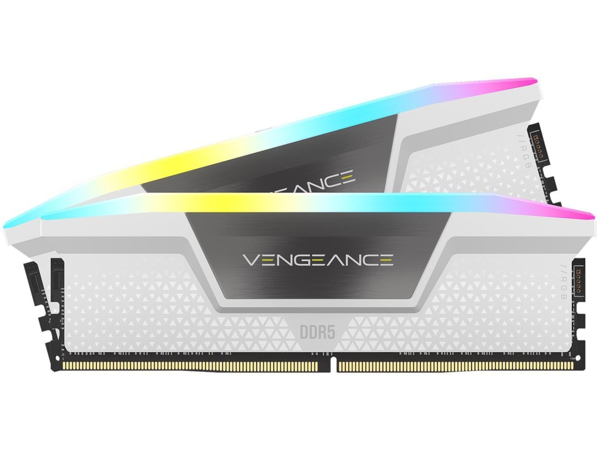 Corsair Vengeance RGB DDR5 6400MHz 32GB (hvit) Minnebrikker