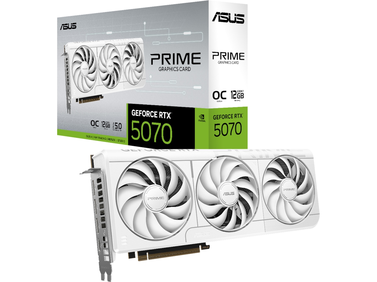 Asus Prime GeForce RTX 5070 OC (hvit) Skjermkort