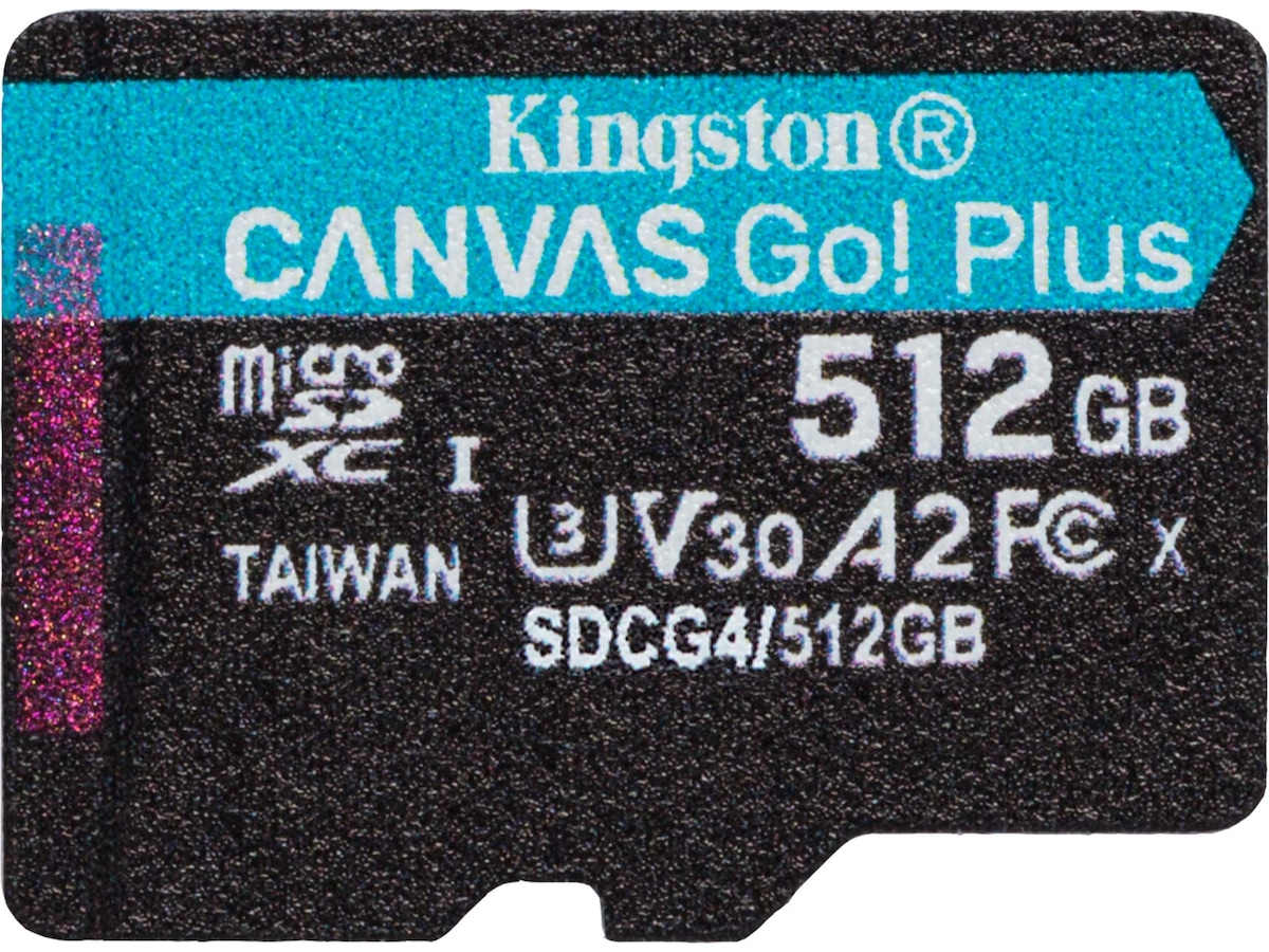 Kingston Canvas Go! Plus microSD 512GB Minnekort til foto & video
