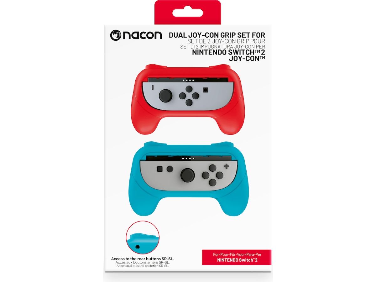Nacon Joy-Con Grip for Nintendo Switch 2 (blå/rød) Tilbehør til spillkonsoller