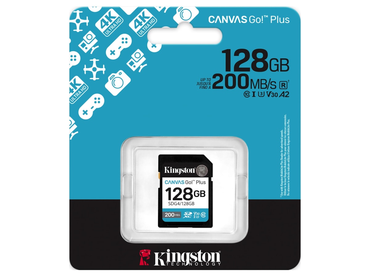 Kingston Canvas Go! Plus SDXC 128GB Minnekort til foto & video