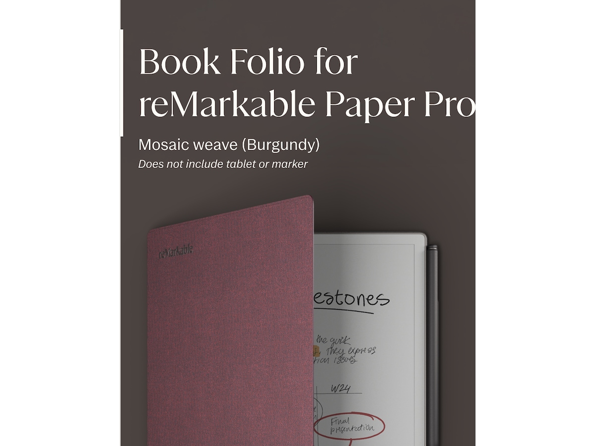 reMarkable Paper Pro Book Folio (burgunder) Tilbehør til digitale notatblokker