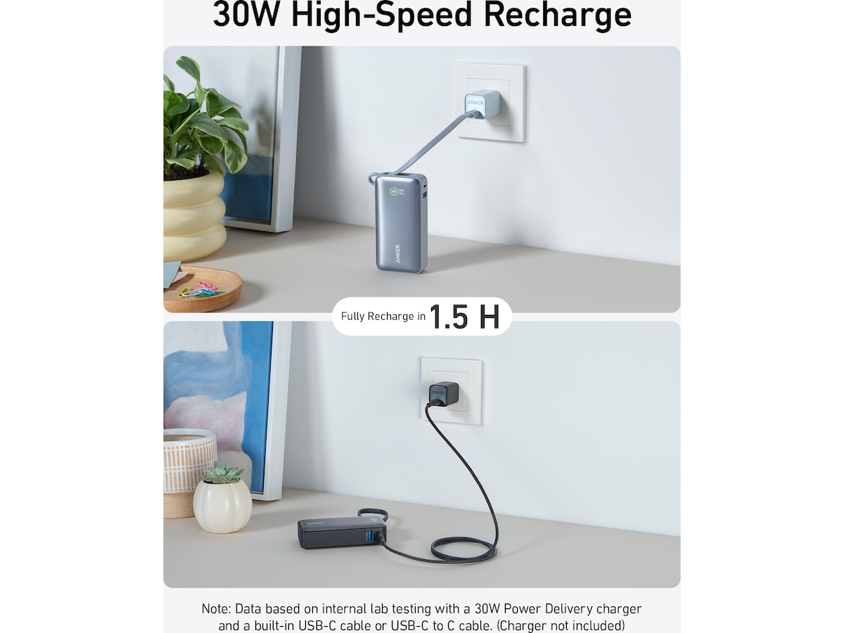 Anker 545 Nano Powerbank 10000mAh (sort) -B-Grade Demo tilbehør til mobiler & klokker
