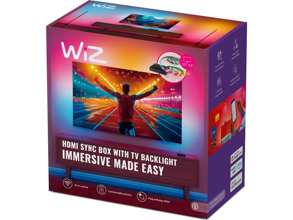WiZ HDMI sync box med TV lightstrip (55"-65") Led strips & underholdning